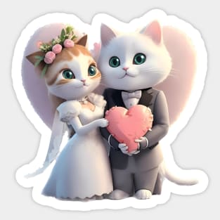 The Cat Wedding Sticker